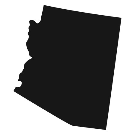 Silhouette of Arizona state border.のイラスト素材