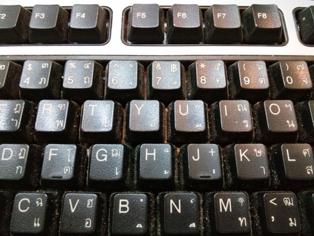 Close-up of Black Computer Keyboardの写真素材
