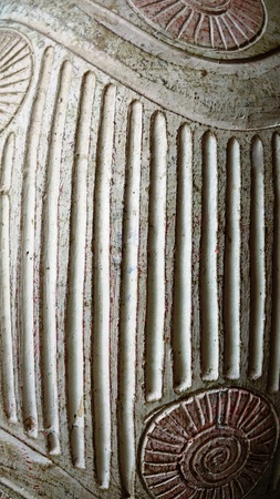 Close-up of Baked Clay Patternの写真素材