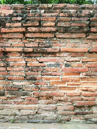 Old Orange and Gray Brick Wall Patternの写真素材