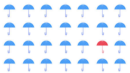 Umbrella icon set. Flat illustration of umbrella vector icons for web designの写真素材