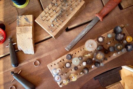 Jewelers Tools on Tableの写真素材