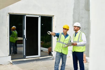 Inspector Working on Construction Siteの写真素材