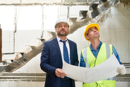 Businessman on Construction Siteの写真素材