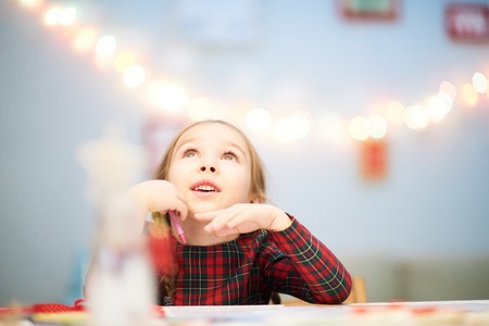 Portrait of Surprised Little Girlの写真素材
