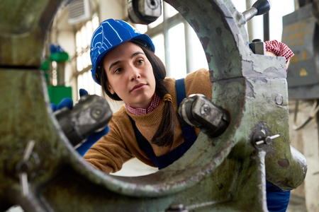 Female Mechanic at Factoryの写真素材