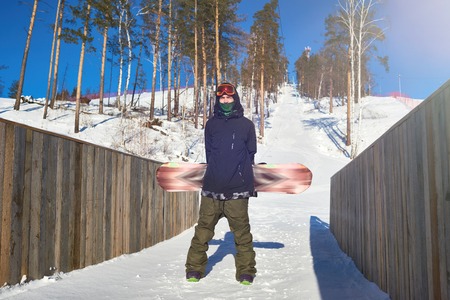 Pro Snowboarder Posingの写真素材