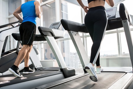 Clients Running in Health Clubの写真素材