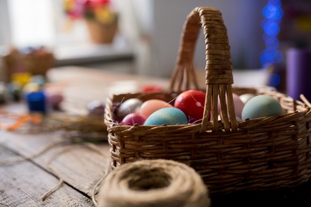Basket of Easter Eggsの写真素材