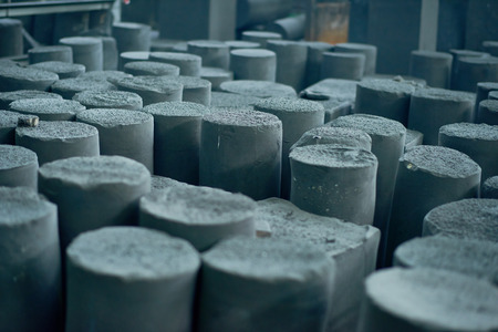 Rows of Graphite Manufactured Articlesの写真素材