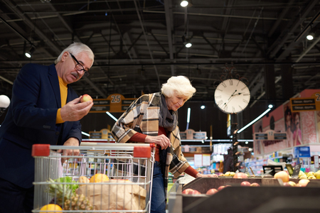 Seniors in Supermarketの写真素材