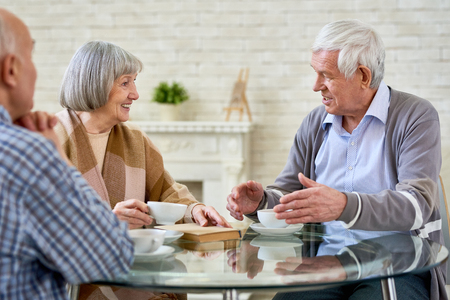 Group of Senior People Chatting by Teaの写真素材