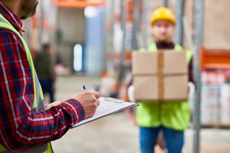 Shipping Works in Warehouseの写真素材