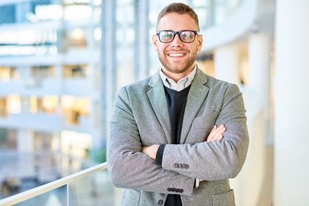Portrait of Bearded White Collar Worker