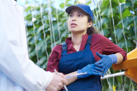 Young  Woman Working in Plantation