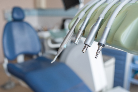 Set of metal dental toolsの写真素材