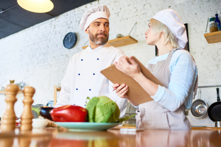 Discussing menuの写真素材