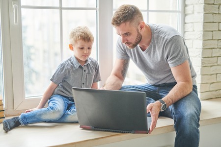 Spending Day with Loving Dadの写真素材