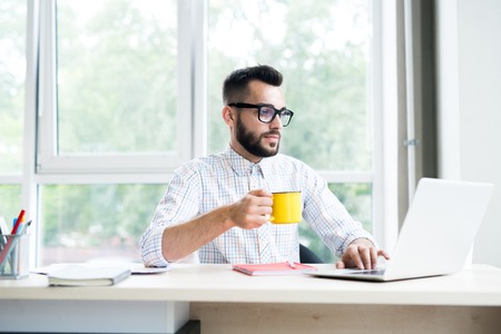 Handsome Entrepreneur Working in Office