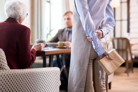 Waiter waiting for orderの写真素材