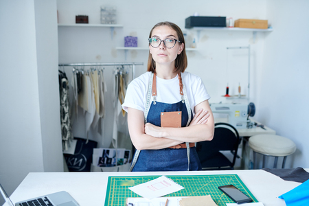 Female clothier at workshopの写真素材