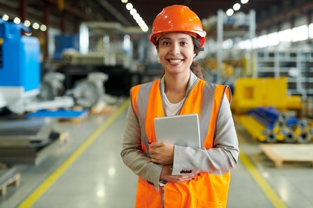 Cheerful Factory Worker Posing