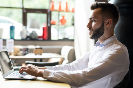 Successful Businessman using Laptopの写真素材