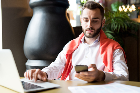 Handsome Businessman Busy Workingの写真素材