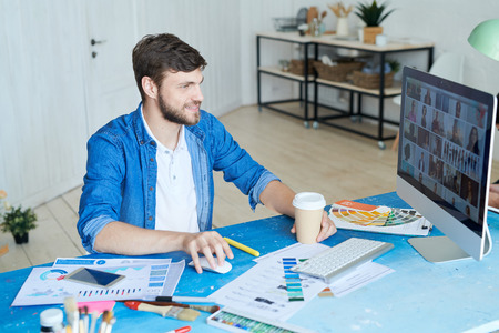 Male Designer Working at deskの写真素材