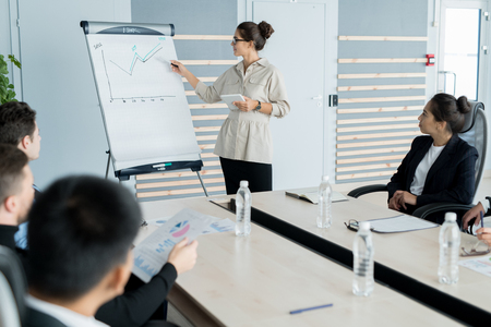 Sales coach holding presentationの写真素材