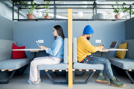 Young people working in open spaceの写真素材