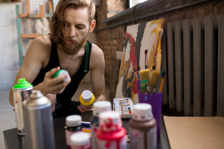 Contemporary Male Artist at Workの写真素材