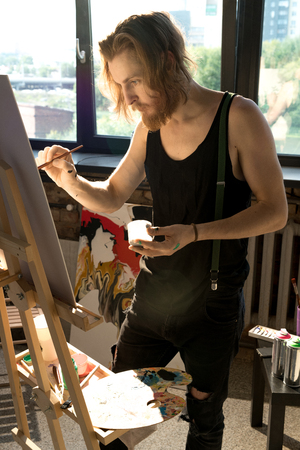 Inspired  Man Paintingの写真素材