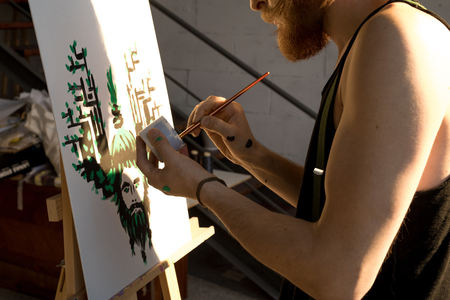 Unrecognizable Male Artistの写真素材