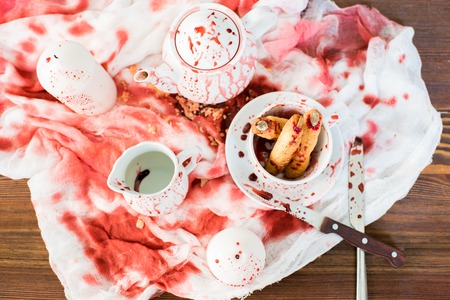 Bloody Halloween compositionの写真素材