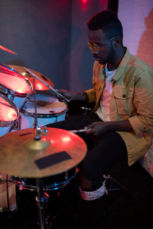 Drummer in Bandの写真素材