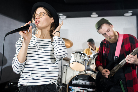 Music Band Performing in Clubの写真素材
