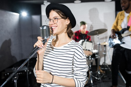 Female Singer on Stageの写真素材