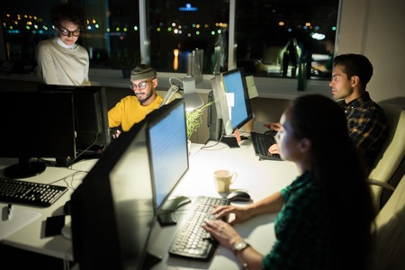 People Working Lateの写真素材