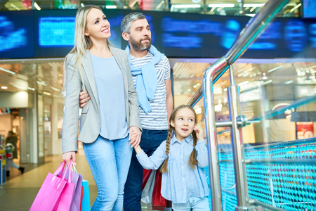 Family Shopping in Big Mallの写真素材
