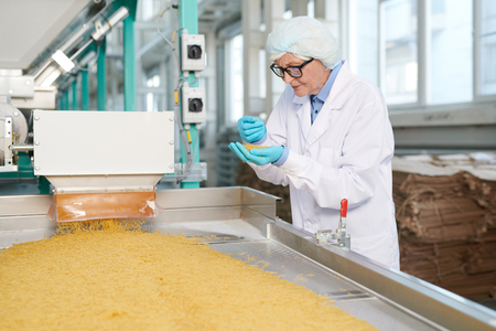 Senior Worker at Production Lineの写真素材