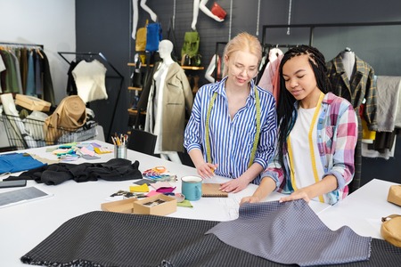 Designers working with textileの写真素材