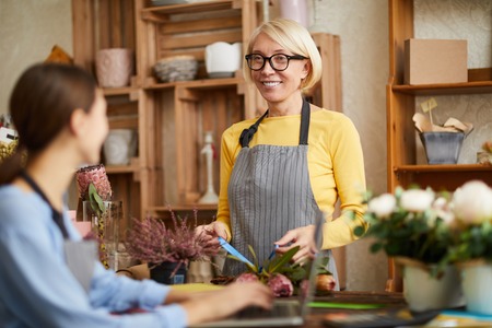 Women in Flower Shopの写真素材