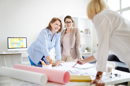 Group of Female Designers Collaboratingの写真素材