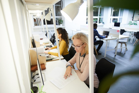Working in office