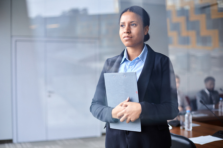 Woman in conference hall