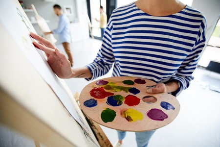 Painting with gouacheの写真素材