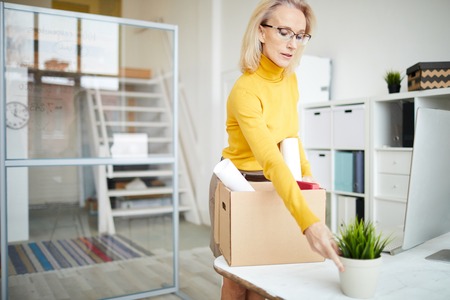 Businesswoman Packing Upの写真素材