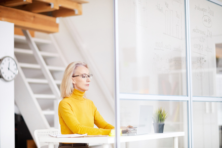 Mature Businesswoman Busy Workingの写真素材