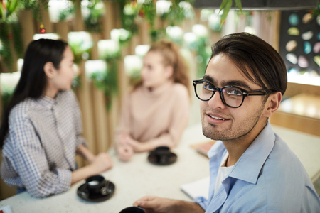Guy in cafeの写真素材